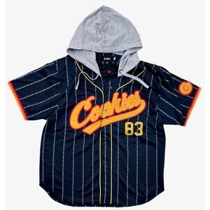 Cookies SF Clothing Mens Puttin In Work Embroidered Hooded Baseball Jersey Shirt